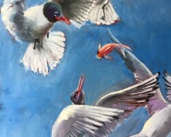 A menace of Laughing Gulls